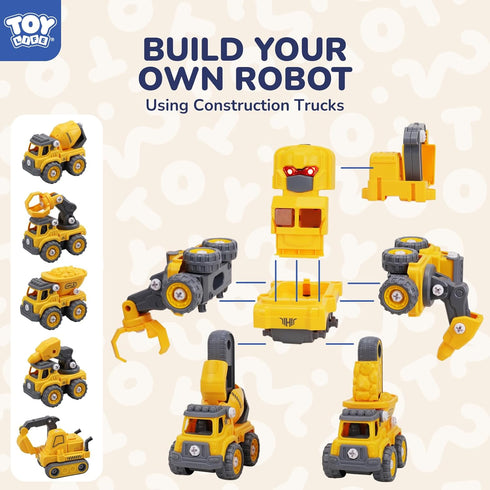 3 4 5 6 7 5 1 5-7 TOY Life Toys for Year Old Boys Construction Vehicles Transform Robots Toys for Kids in Robot Toys