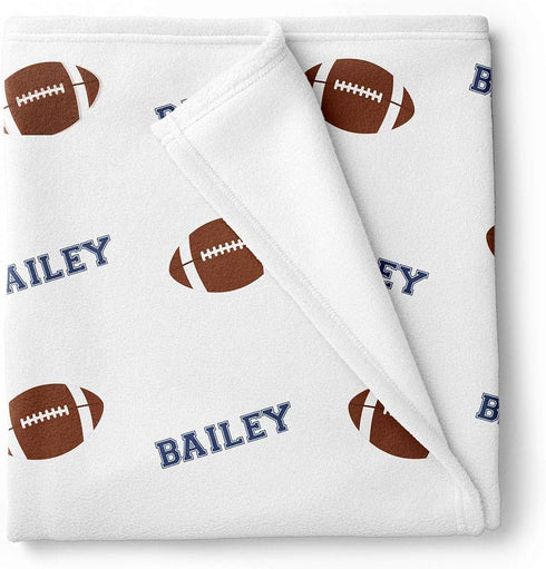 Lovable Gift Co Football Baby boy Receiving Swaddle Blanket, Blue and Brown