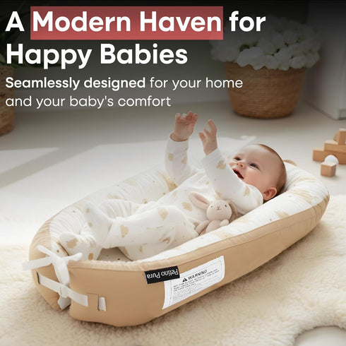(0-12 Interactivity Baby Lounger for Playtime under Adult Supervision Months), Premium Quality Natural Cotton with Foam