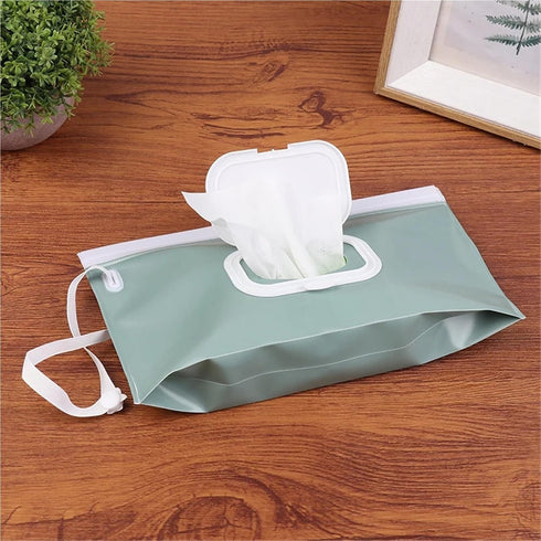 linenb 5pcs Strollers(Color7) Travel Wipes Case Portable EVA Tissue Box - Snap-Strap Wet Wipes Pouch