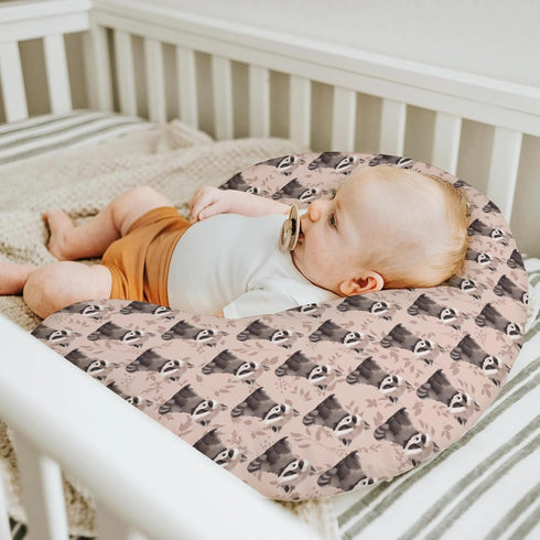 Vintage Raccoon Boho Leaves Baby Nursing Pillow Covers for Boy Girl Cute Raccoons Nursing Pillowcase for Breastfeeding