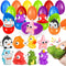 24 Pack Prefilled Easter Eggs with Animal Popping Eyes Toys, Squeeze Toys