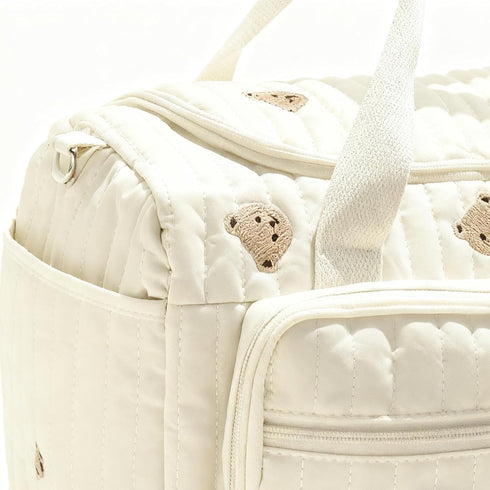 Generic 48x22x26cm Cartoon Bear Diaper Bag, Polyester Large Capacity Nappy Pouch with Compartments for Travel, Camping