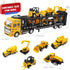 Set Pack 7 OTONOPI Car Transport Truck Toy Construction Diecast Cars Play Vehicle Carrier Trailer Truck with Mini Crane