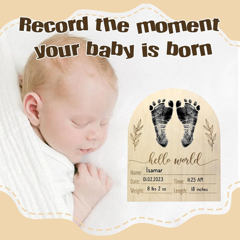 Mayyi 01) Newborn Birth Announcement Sign,Personalized Baby AnnouncementCustom Engraved Wooden Baby Name SignNewborn
