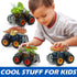 Oriate T-rex Dinosaur Toy Cars for Kids 3-8, Friction Powered Monster Truck, Push n Go Car