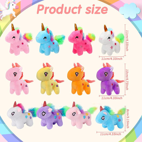 24 Pcs Mini Plush Unicorn Stuffed Animals, Unicorn Party Favors, DIY Plush Keychain for Birthday Wedding Gift