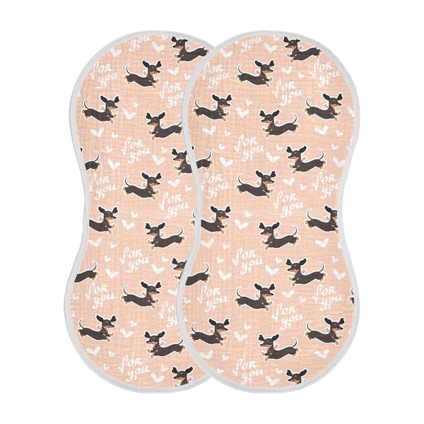 KICPOAY Muslin Baby Burp Cloths, Cute Dachshund Dog Muslin Baby Rags Comfy Soft