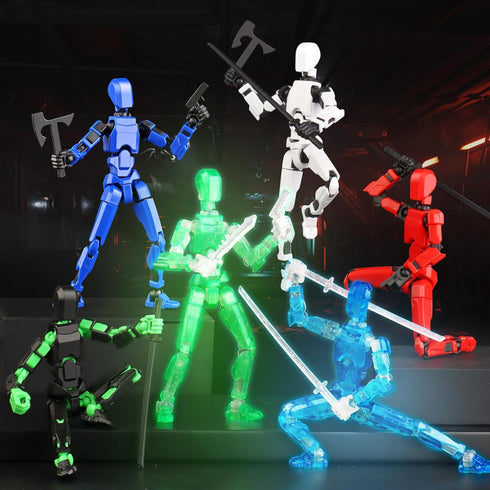 BOZOBO 13 Set, 6PCS 13 3D 3-8 Luminous Action Figure Robot Action Figure Titan Printed Toys Articulated, for Modeling