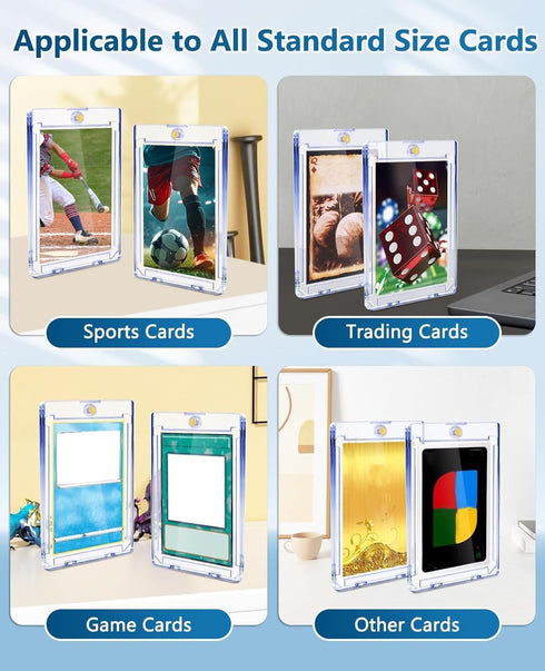 50ct 35pt Magnetic Card Holders: One Touch Card Holder for Trading Cards, U-V Protection Hard Cards Sleeves Case