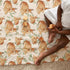 Cute Woodland Deer Green Leaves Baby Blanket for Boys Girls, Soft Flannel Swaddle Receiving Blankets for Newborn