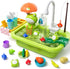 Pupu Pig Play Sink with Running Water, Kitchen Play Sink Toy with Electric Faucet,
