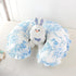 DILIMI Fitted Crib Sheets and Nursing Pillow Cover for Baby Boys and Girls, Blue Floral