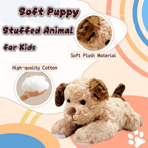 NuomiYue 12" Brown Dog Stuffed Animals Plush Toys for Kids and Babies, Cute Puppy Plushies, Puppy Stuffed Animals Plush