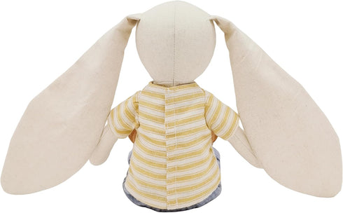 15" Bunny Stuffed Animals for Baby, Plush Doll Wearing Striped T-Shirt and Pants, Gift for 3-5 Year Old Girls
