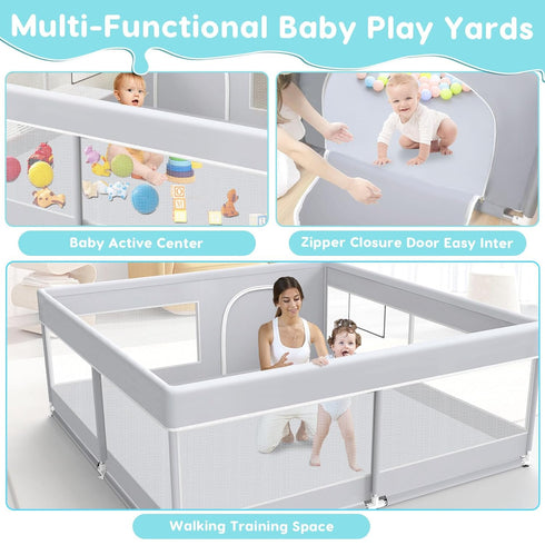 50x50 Inch Fshibila Baby Playpen, Baby Playard for Babies and Toddlers, Play Pens for Indoor & Outdoor, Sturdy Safety