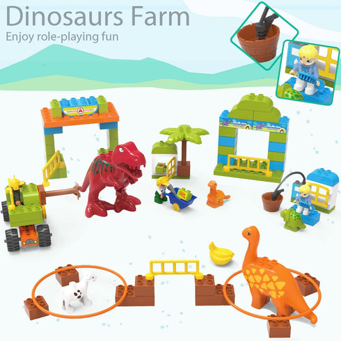Kids Classic Brick Set Toys for 2-7 Year Old Boys, Dinosaurs, Cars, Figures, Educational Interactive DIY Toy