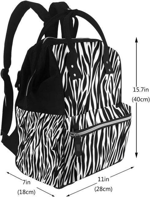 KHIRY Backpack Mummy Backpack Diaper Bag Nappy Baby Bag Schnauzer Multifunction Changing Bags for Travel, Zebra Print