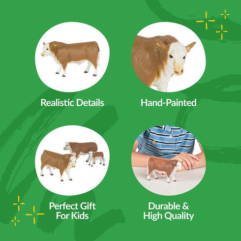 Big Country Toys Hereford Bull, 1:20 Scale Hand Painted Farm Animal Toy