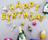 Gold Happy Birthday Balloons Banner, 16 Inch Mylar Foil Letters Sign, Reusable Balloons for Birthday Decorations Party
