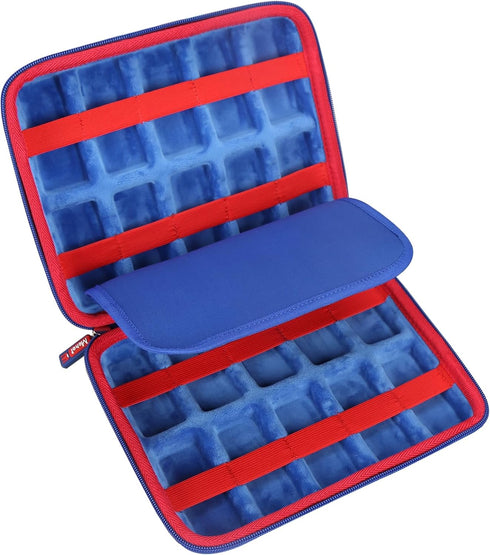 Mchoi Shockproof Carrying Case for Hot Wheels 20 Cars, Toy Car Organizer for Matchbox Cars Storage, Blue, Case Only