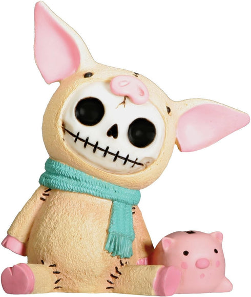 SUMMIT COLLECTION Furrybones Bacon Signature Skeleton in Piglet Costume with Piggy Bank