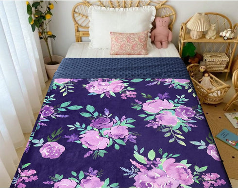 50 60 Inch TANOFAR Toddler Blanket Purple Floral Fleece Baby Blankets for Grils Double Layer Crib Blanket x Watercolor