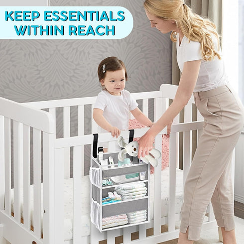 2-Tier Ofiray-home Hanging Diaper Organizer for Changing Table,Cribs,Car,Playard or Wall & Nursery Organization-Durable