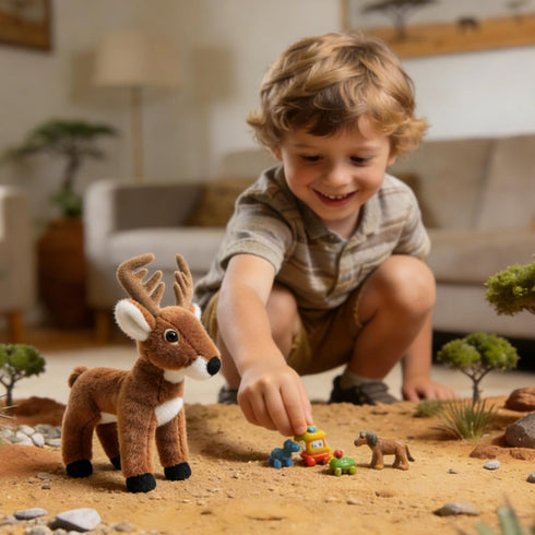 10 INCH,Plushies Sika Deer Stuffed Animal Toy Jungle Animals Stuffed Animals for Girls Plush Sika DeerToys Little