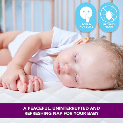 Venneti Crib Mattress Cover - Cotton Waterproof Mattress Protector - Premium Quality Hypoallergenic and Breathable