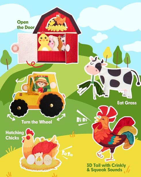 1-3 1 hahaland Busy Book for Toddlers - Montessori Toys Busy Board for Year Old Boy Gifts Girl Toys Educational
