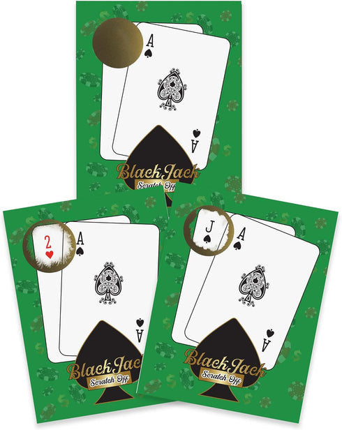My Scratch Offs Casino Night Scratch Off Party Game Cards - 26 Pack Gambling (Blackjack)