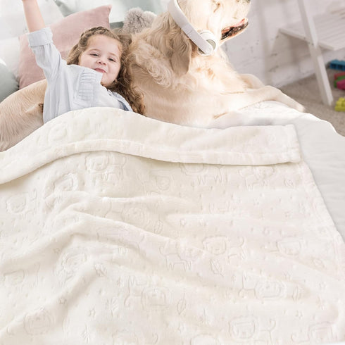 3D Cozy (30x40 Inches, BORITAR Fleece Baby Blanket Animal Blanket, Ultra Soft Fluffy Baby Blankets for Boys Girls