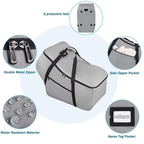SCTEL Car Seat Travel Bag Fit All Nuna Pipa Car Seat and Base, Doona Infant Car Seat Stroller, Padded Car Seat Bags