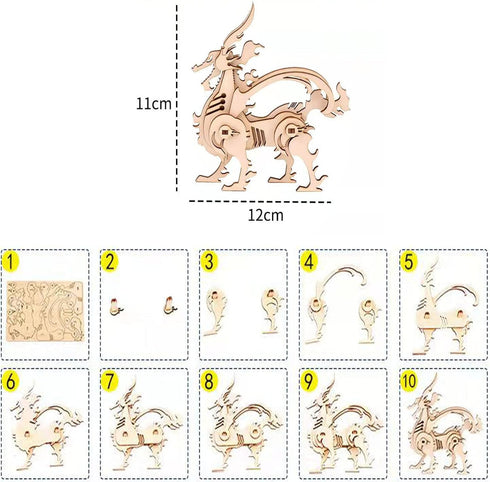 5 in 1 DIY 3D Wooden Animal Puzzles for Adults, Paintable Puzzle Kit for Home Decor & Stress Relief