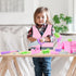 Kids Tool Set, Pink Toy Tool Set for Girls with Electric Drill, Hammer, Planer, Working Vest, Accessories, Storage Box