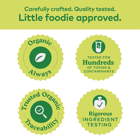 6+ 4 oz (Pack 12) Plum Organics - Months Organic Baby Food Pouches - Pear & Mango - Non-GMO - Fruit & Veggie Blends
