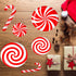 CIOEY Peppermint Floor Decals, 24 Large Stickers for Christmas Candy Land Party Decorations, Red and White