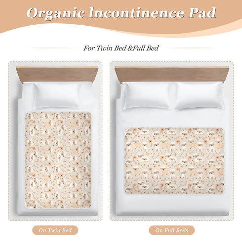 siphylline 52" 34" Cream Playful Lambs Extra Large Resuable Changing Pad Covers Water Resistant Diaper Changing Pad