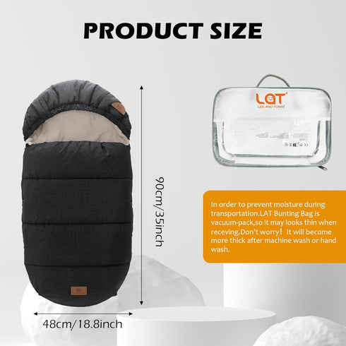 LAT Baby Universal Bunting Bag - Waterproof Toddler Footmuff for Cold Weather