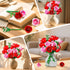 Set 16 387PCS HOGOKIDS Flowers Bouquet Building with Lights - Roses Bouquet Botanical Building Blocks Artificial Red