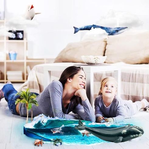 Gemini&Genius Right Whale Action Figure, Soft Rubber Ocean Shark Toy, Great for Kids Bath and Beach