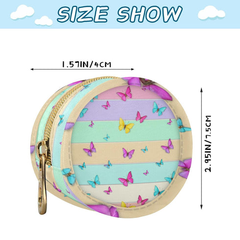 Butterfly Round Pacifier Storage Case with Zipper, Portable Pacifier Case for Travel, Diaper Bag & Purse, Pacifier
