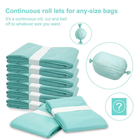 Zippland 330 8 Count Diaper Pail Liner Refills Bags Compatible with Janibell Akord Series Adult Diaper System, Green
