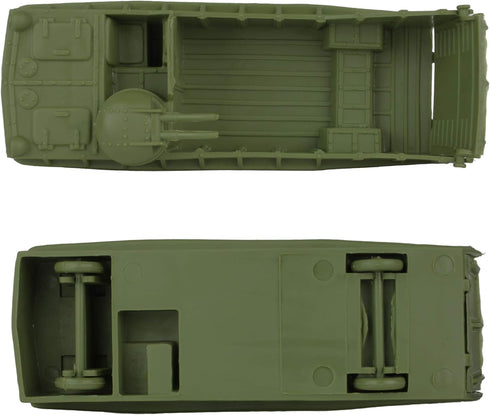 BMC Toys 4pc BMC Classic Marx Landing Craft - Tan vs. OD Green Plastic Army Men Vehicles
