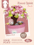Jollcnoia Set Peach Retreat Mini Bonsai Tree Micro Building Building Toy Plant Cherry Tree Flower Collection Decor