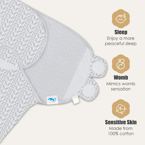 3-Pack 0-3 SWEET DOLPHIN Baby Swaddle Sleep Sacks - Newborn Swaddle Blanket with Soft Cotton - Ergonomic Wrap for Boys