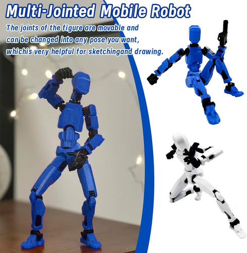 T13 Action Figure 4PCS, 3D Printed Multi-Jointed Movable Robot Desktop Decorations for Game Lovers