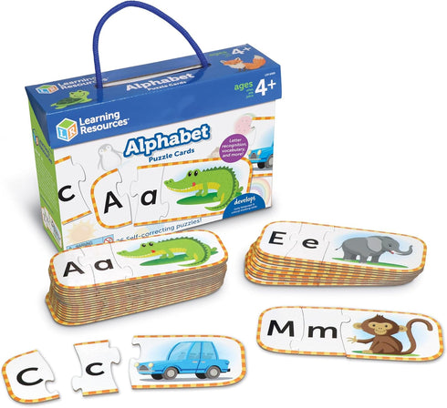 Learning Resources - Alphabet Puzzle Cards - Kindergarten Readiness, Self-Correcting Puzzles, Ages 4+