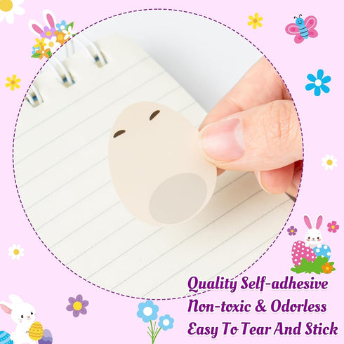 600Pcs Haooryx Bunny Egg Sticker Rolls - Easter Rabbit Animal Egg Make A Face Stickers Cute Make Your Own Self Adheisve
